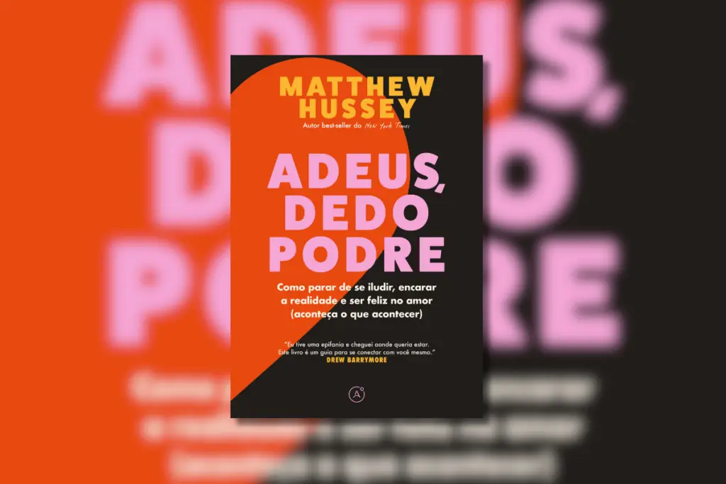 Capa de livro preta com título do livro em rosa, nome do autor em amarelo e o desenho de metade de um coração em vermelho