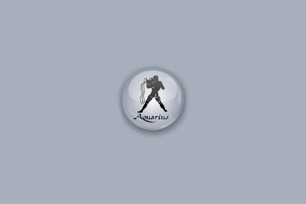 Ícone de Aquário com o símbolo de homem com jarro d’água em fundo cinza-claro.