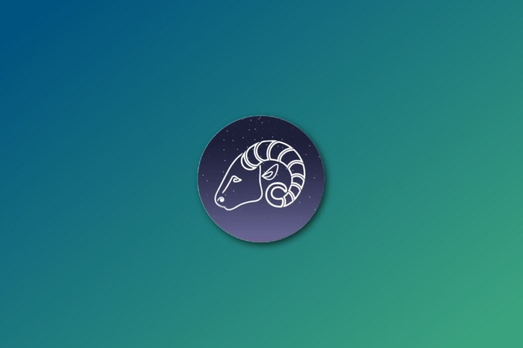 Ilustração do signo de áries em um fundo verde