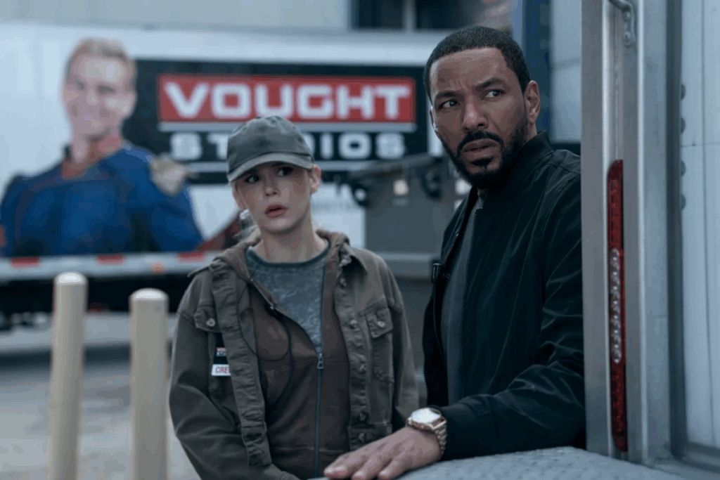 Imagem de um homem e uma mulher, ela está usando um boné e camiseta cinza e casaco jeans em tom de marrom e o homem tem o cabelo curto, barba e está usando camisa cinza e casaco preto e umn relógio dourado