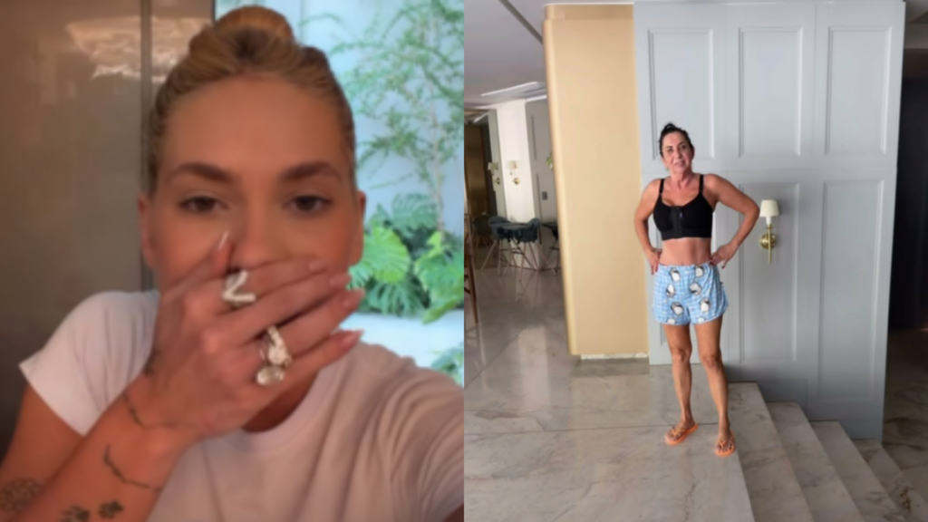 Virginia cobrindo a boca, espantada