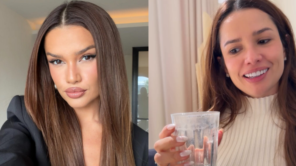 Juliette segurando copo sujo