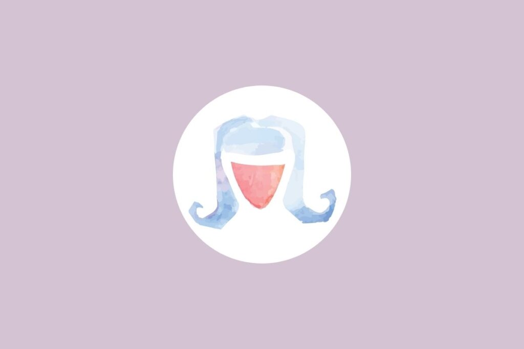 Círculo centralizado em um fundo roxo e com a ilustração do signo de virgem dentro