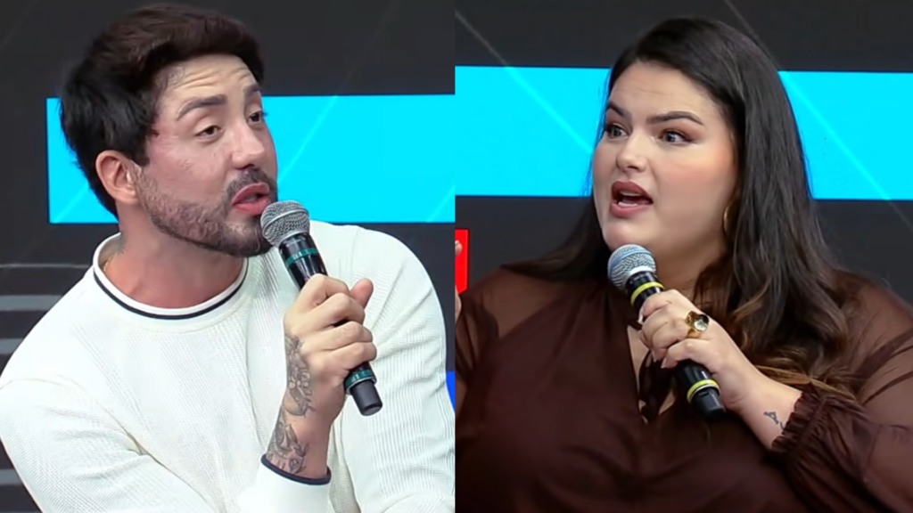 Rico Melquiades e Mayara Russi discutindo