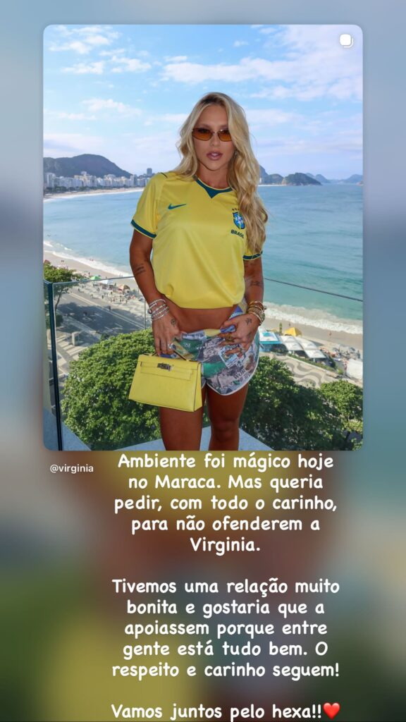 Stories do Vini Jr defendendo a Virginia