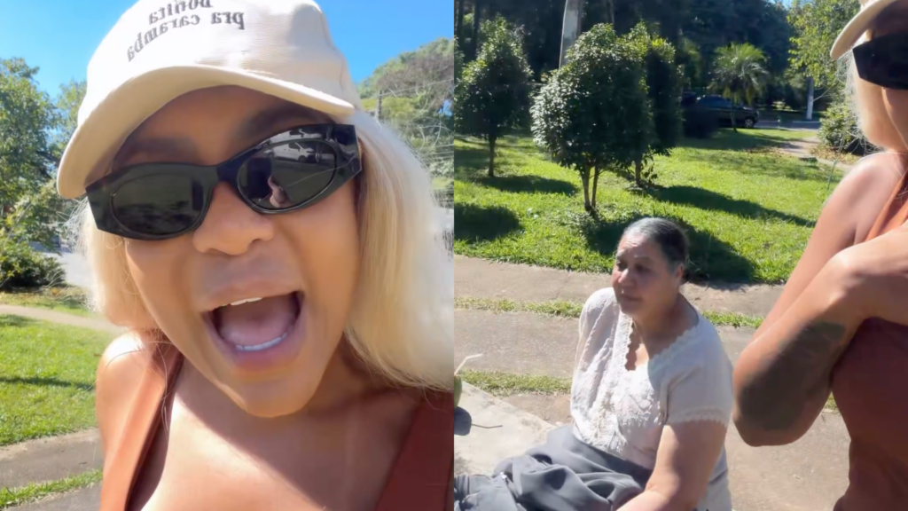 Cariúcha com a mãe no parque