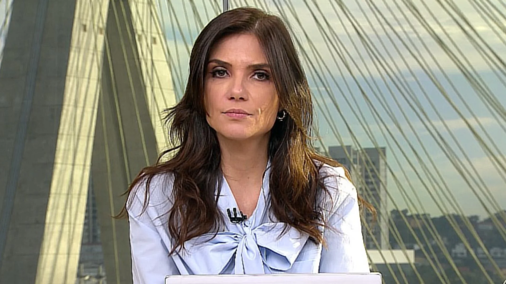 Sabina Simonato no estúdio do Bom Dia São Paulo
