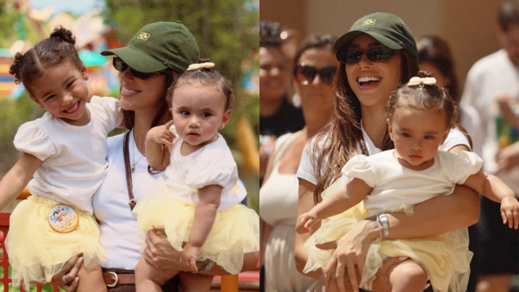 Bruna Biancardi e as filhas na Disney