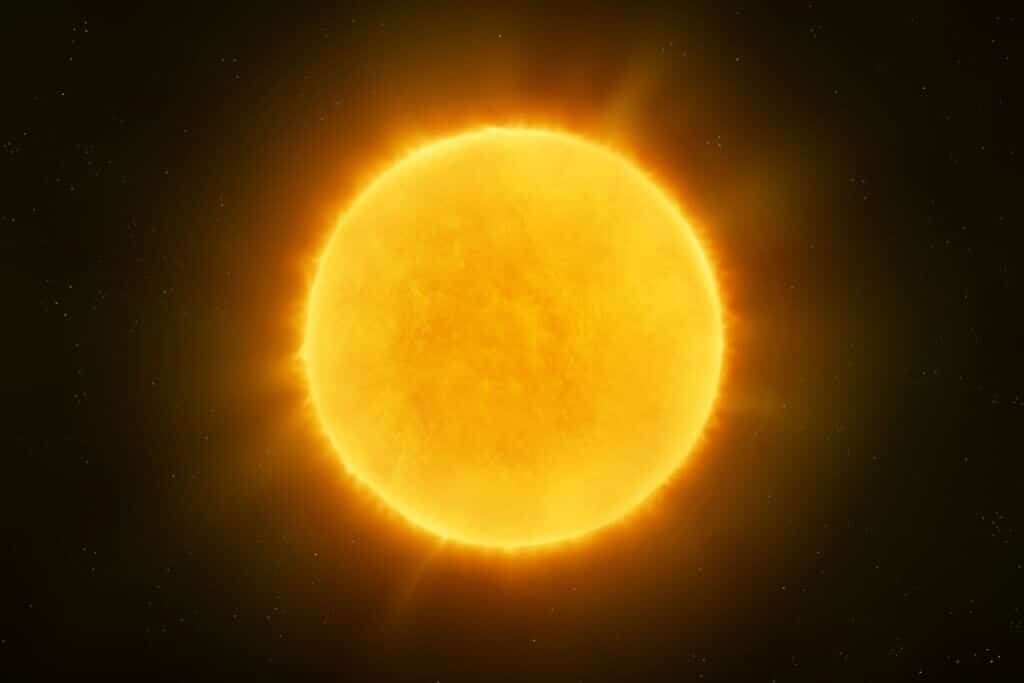 Ilustração do Sol em fundo preto