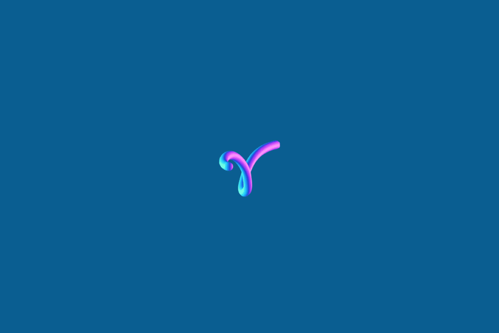 Símbolo do signo de Áries em tons de azul e roxo em fundo azul