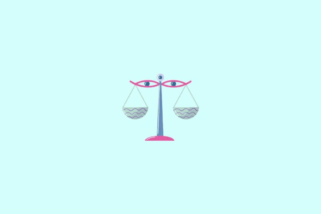 Ilustração do signo de libra em um fundo verde-água