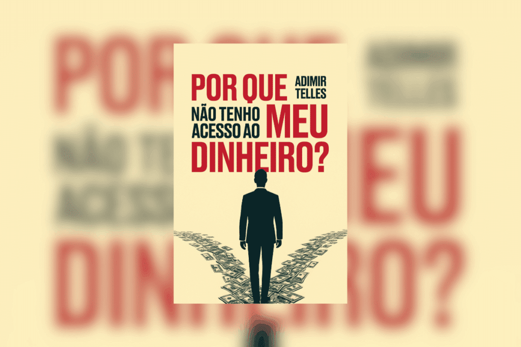 Capa de livro bege, com título e nome do autor em preto e vermelho e ilustração de homem em preto andando em caminho formado por notas de dinheiro